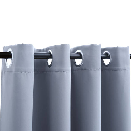 Vidaxl Vorhang Blackout mit Metallringen 2 ST 140x175 cm Grau