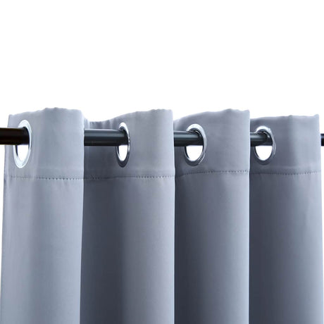 Vidaxl Vorhang Blackout mit Metallringen 2 ST 140x245 cm Grau