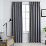 VIDAXL -Vorhänge Blackout mit Haken 2 PCs 140x245 cm grau