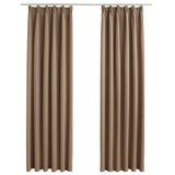 VIDAXL -Vorhänge Blackout mit Haken 2 PCs 140x175 cm Taupe