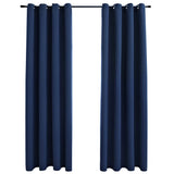 Vidaxl -Vorhang verdammt mit Metallringen 2 ST 140x225 cm Blau