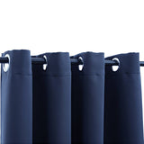 Vidaxl -Vorhang verdammt mit Metallringen 2 ST 140x225 cm Blau