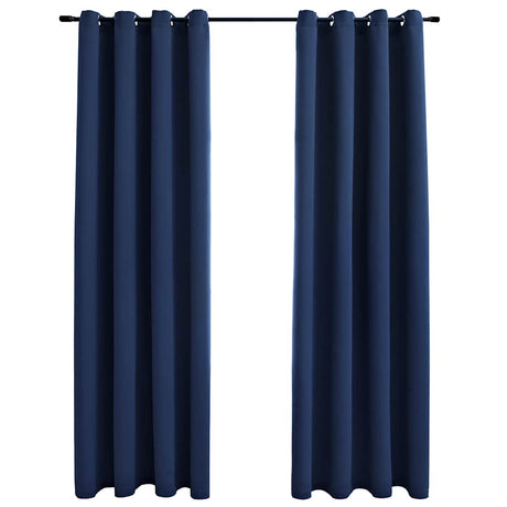 Vidaxl -Vorhang verdammt mit Metallringen 2 ST 140x245 cm Blau