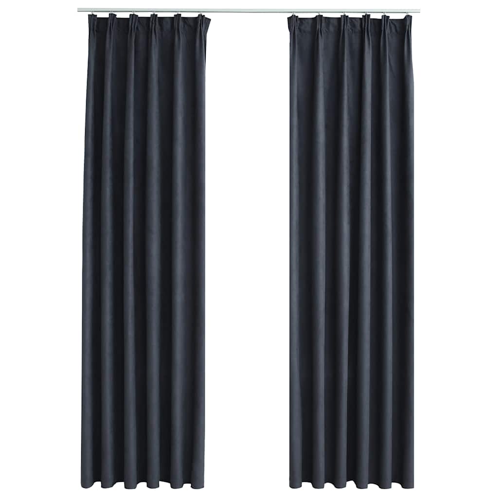 VIDAXL -Vorhänge Blackout mit Haken 2 ST 140x245 cm Anthrazit