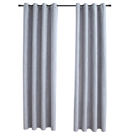 VIDAXL -Vorhang mit Metallringen 2 ST 140x175 cm Grau