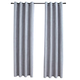Vidaxl -Vorhang verdammt mit Metallringen 2 ST 140x225 cm Grau