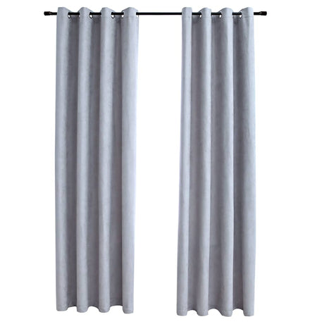Vidaxl -Vorhang verdammt mit Metallringen 2 ST 140x225 cm Grau