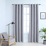 Vidaxl -Vorhang verdammt mit Metallringen 2 ST 140x225 cm Grau