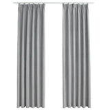 VIDAXL -Vorhänge Blackout mit Haken 2 PCs 140x225 cm grau