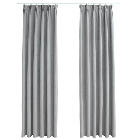 VIDAXL -Vorhänge Blackout mit Haken 2 PCs 140x225 cm grau