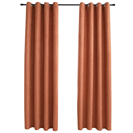 VIDAXL -Vorhänge Blackout mit Ringen 2 ST 140x175 cm Rost -Colored
