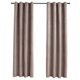 Vidaxl -Vorhang verdammt mit Metallringen 2 ST 140x225 cm Taupe