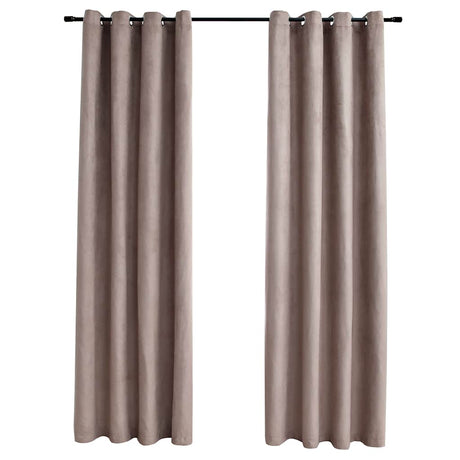 Vidaxl -Vorhang verdammt mit Metallringen 2 ST 140x225 cm Taupe