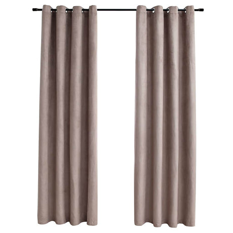 Vidaxl -Vorhang verdammt mit Metallringen 2 ST 140x225 cm Taupe