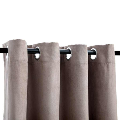 Vidaxl -Vorhang verdammt mit Metallringen 2 ST 140x225 cm Taupe