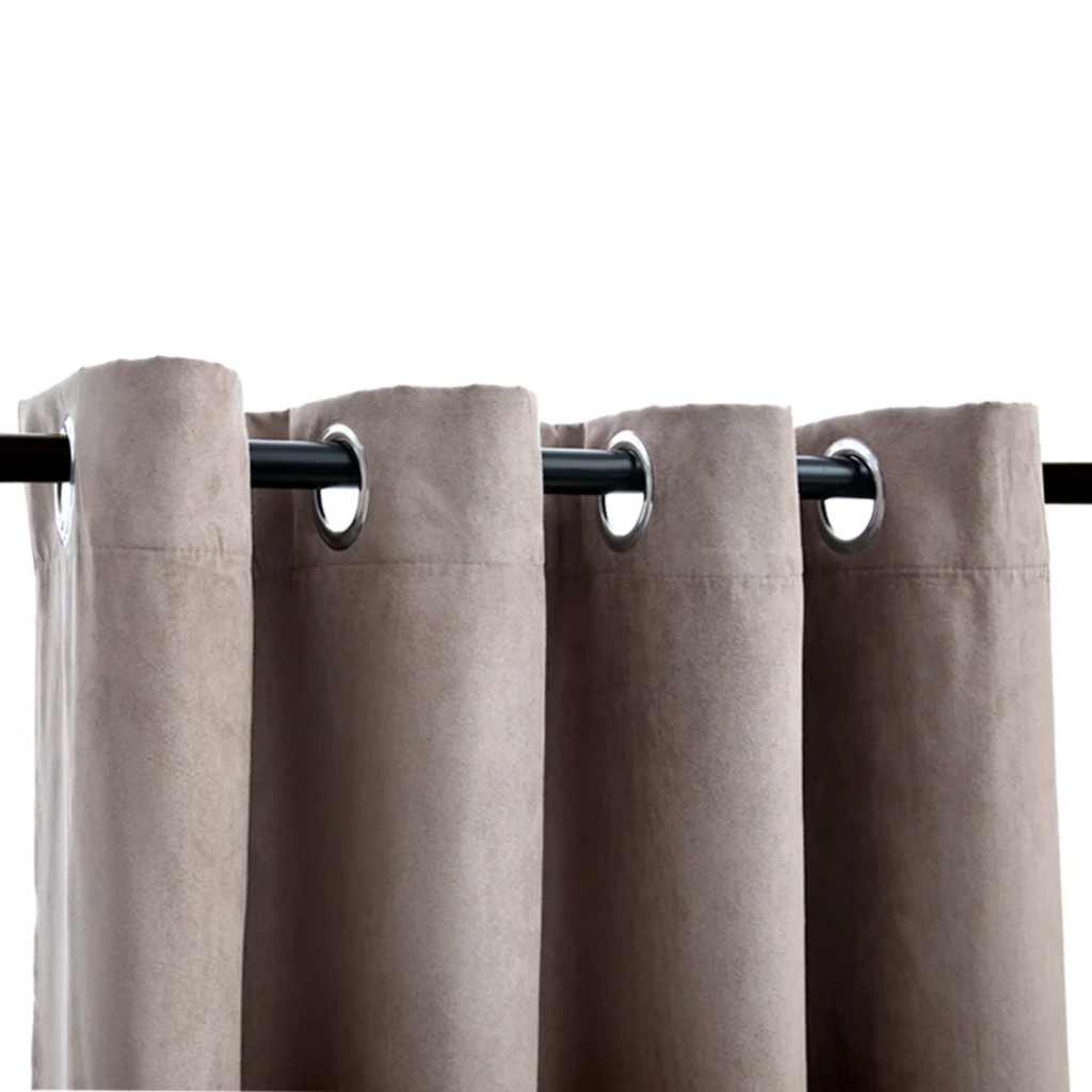 Vidaxl -Vorhang verdammt mit Metallringen 2 ST 140x225 cm Taupe
