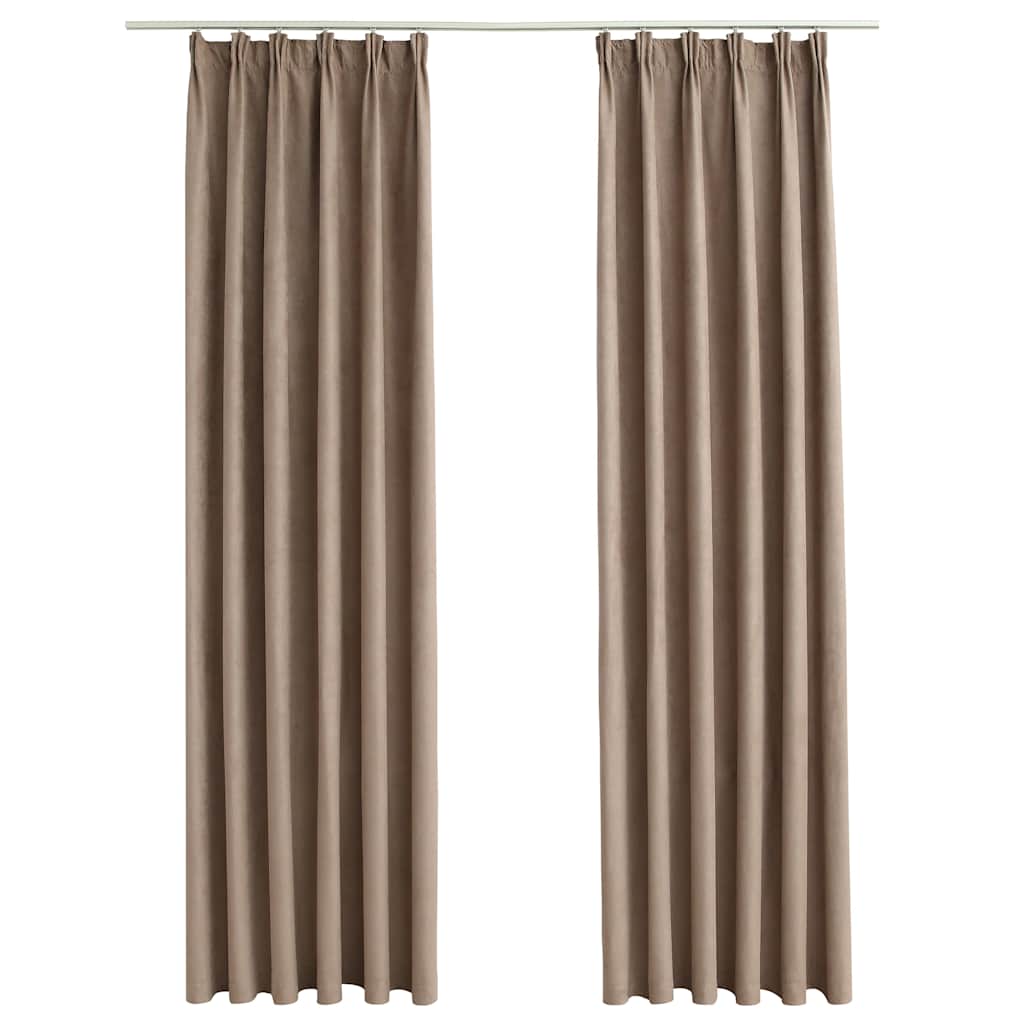 VIDAXL -Vorhänge Blackout mit Haken 2 ST 140x245 cm Taupe
