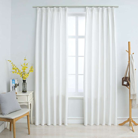 Vidaxl Vorhänge Blackout mit Haken 2 PCs 140x245 cm gebrochenes Weiß