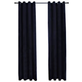 Vidaxl Vorhang Blackout mit Ringen 2 ST 140x245 cm Samt schwarz
