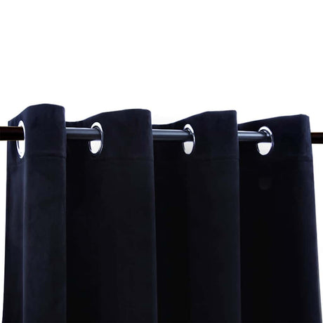 Vidaxl Vorhang Blackout mit Ringen 2 ST 140x245 cm Samt schwarz