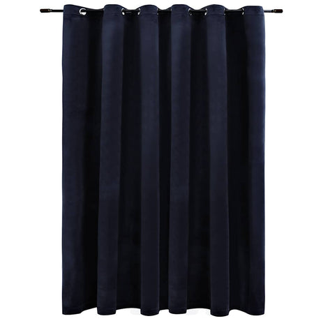 Vidaxl Vorhang Blackout mit Ringen 290x245 cm Samt schwarz