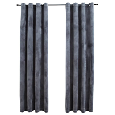 Vidaxl -Vorhang Blacking Ringe 2 ST 140x175 cm Samt -Anthrazit