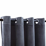 Vidaxl Vorhang Blackout mit Ringen 2 ST 140x245 cm Samt schwarz