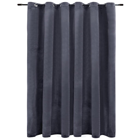 Vidaxl -Vorhang Blackout mit Ringen 290x245 cm Samt Anthrazit