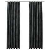 VIDAXL -Vorhänge Blackout 2 STs mit Haken 140x225 cm Samt Anthrazit