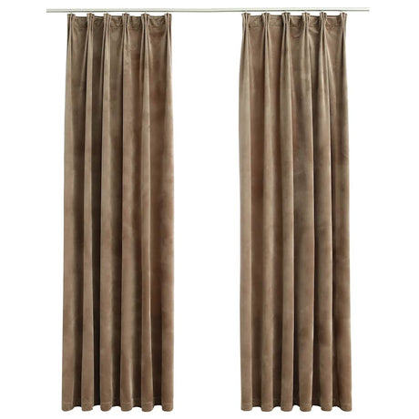 VIDAXL -Vorhänge Blackout 2 STs mit Haken 140x225 cm Samt Beige