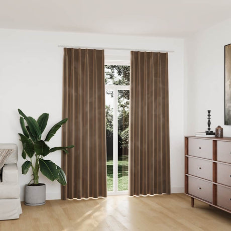 VIDAXL -Vorhänge Blackout 2 STs mit Haken 140x225 cm Samt Beige