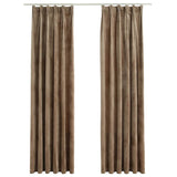 VIDAXL -Vorhänge Blackout 2 STs mit Haken 140x245 cm Samt Beige
