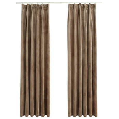 VIDAXL -Vorhänge Blackout 2 STs mit Haken 140x245 cm Samt Beige