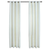 Vidaxl -Vorhang verdammt mit Ringen 2 ST 140x175 cm Samtcreme