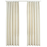 VIDAXL -Vorhänge Blackout 2 STs mit Haken 140x225 cm Samtcreme