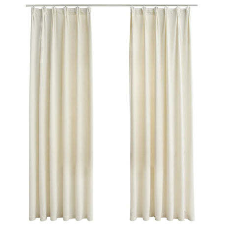 VIDAXL -Vorhänge Blackout 2 STs mit Haken 140x225 cm Samtcreme