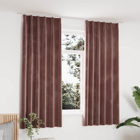 VIDAXL -Vorhänge Blackout 2 STs mit Haken 140x175 cm Velvet Pink