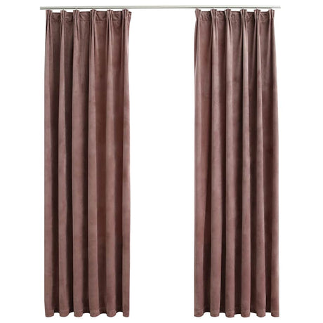 VIDAXL -Vorhänge Blackout 2 STs mit Haken 140x225 cm Samtrosa