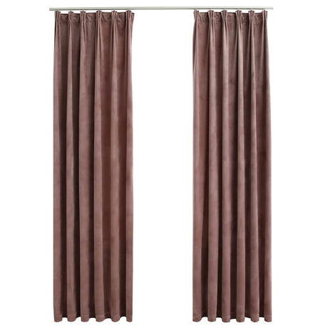 Vidaxl Vorhänge Blackout 2 STs mit Haken 140x245 cm Samtrosa
