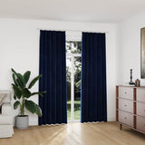 VIDAXL -Vorhänge Blackout 2 STs mit Haken 140x225 cm Samtblau