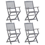 Vidaxl tuinstoelen inklapbaar 4 st massief acaciahout