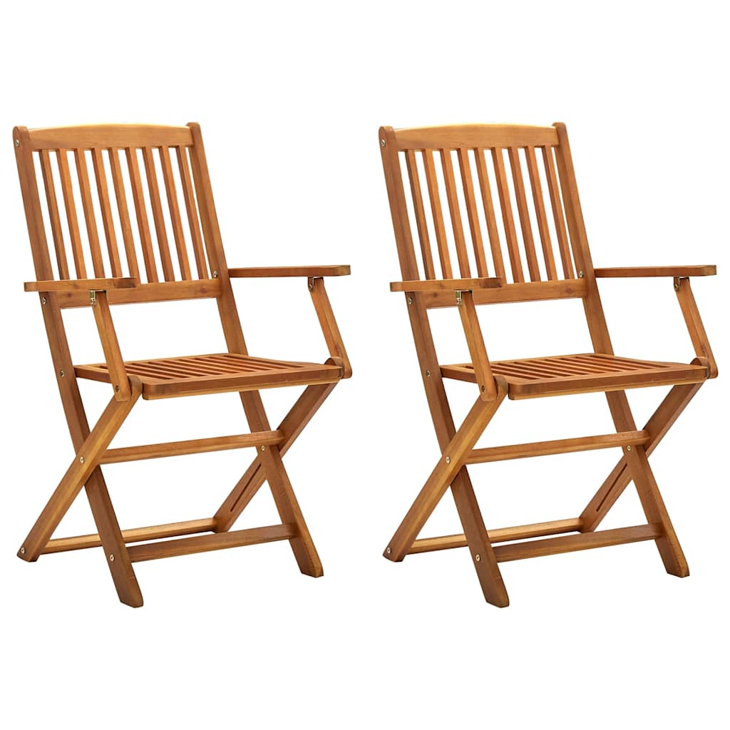 Vidaxl opklapbare stoelen, 2 stuks, massief acaciahout
