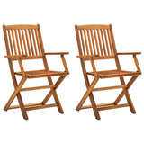 Vidaxl opklapbare stoelen, 2 stuks, massief acaciahout