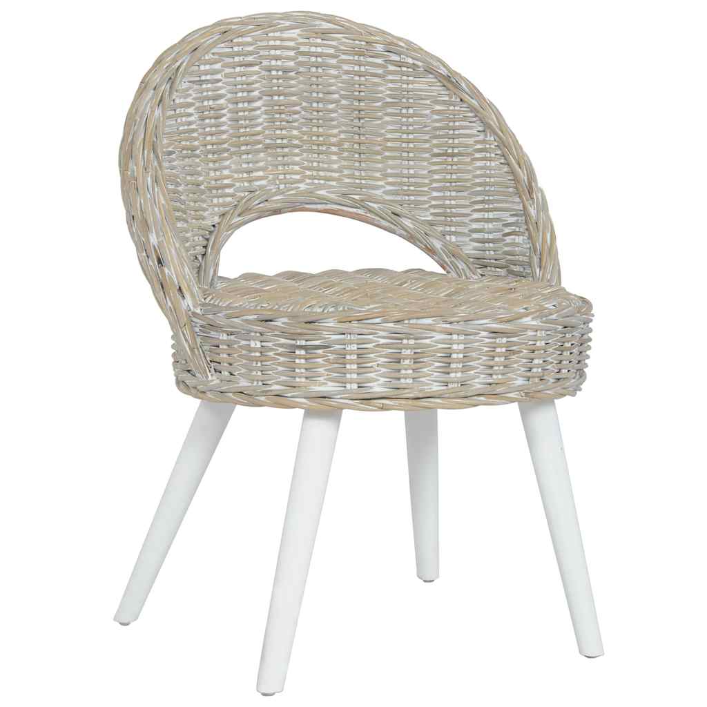 Vidaxl fauteuil kubu rattan wit