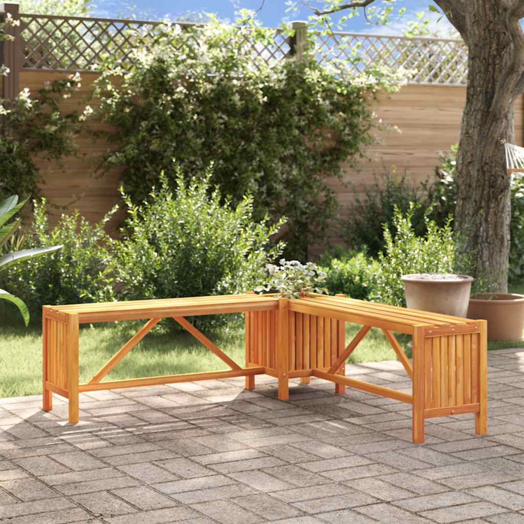 Vidaxl tuinhoekbank met plantenbak 117x117x40 cm massief acaciahout