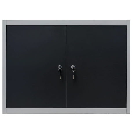 Vidaxl -Werkzeugschrank für das Wandmetallgrau und Schwarz