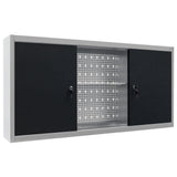 Vidaxl -Werkzeugschrank für das Wandmetallgrau und Schwarz
