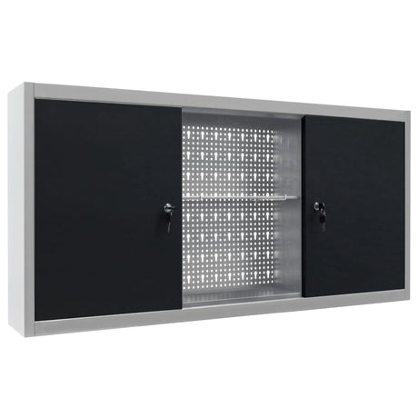 Vidaxl -Werkzeugschrank für das Wandmetallgrau und Schwarz