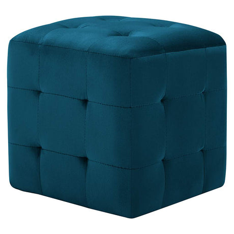 Vidaxl poef 2 st 30x30x30 cm fluweel blauw