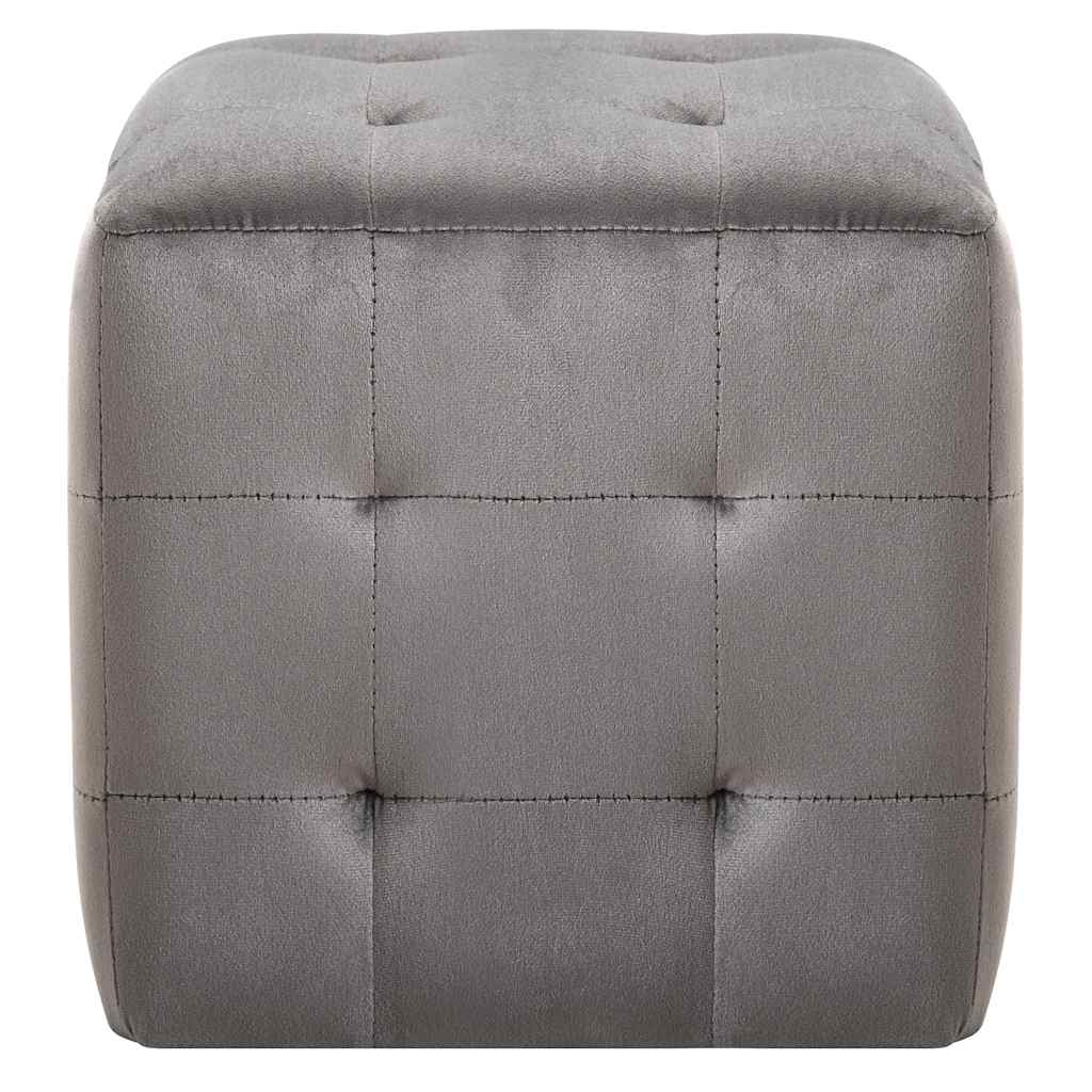 Vidaxl poef 2 st 30x30x30 cm fluweel grijs